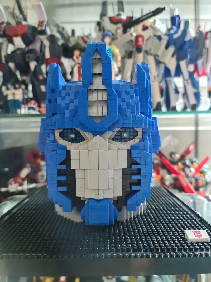 NeZha Transformers Optimus Prime Head Brick Building Set Images